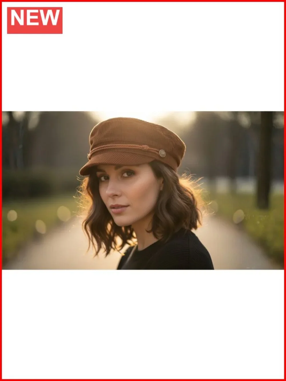 Women's 100% Cotton Greek Fisherman Newsboy Cap with Flat Top